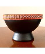 Decorative Bowl Black Clay Colombia Integrated with Chumbe Fabric Gift f... - £93.10 GBP