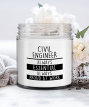 Civil Engineer Candle - Always Essential Always Proud At Work - Funny 9 oz  - £15.94 GBP