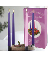 Advent 16 Long Pink &amp; Purple Premium Hand Dipped Candles Smoke &amp; Drip Re... - £7.75 GBP