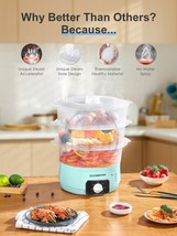 13.7QT Electric Food Steamer for Cooking, 3 Tier Vegetable Steamer for F... - $57.77