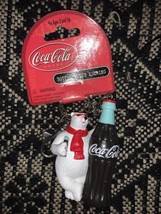 Vintage Coca Cola Collectible Bottle Buddy Polar Bear Keyring - £17.31 GBP