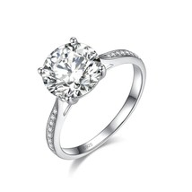 3Ct Round Solitaire VVS1 Moissanite 14k White Gold Plated Bridal Engagement Ring - £169.75 GBP