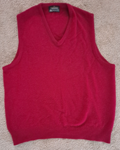 Vintage Puritan Aquaknit Men&#39;s wool burgundy Sweater Vest Size XL - £18.66 GBP