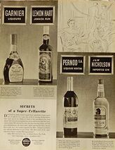 J&amp;W Nicholson Imported Gin, scarce 1935 print ad. B&amp;W Illustration, orig... - $14.99