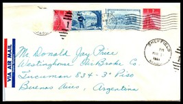 1964 US Air Mail Cover - Sheffield, Massachusetts to Buenos Aires ARGENTINA V9 - £2.31 GBP