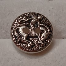 Silver Rodeo Button Horse Cowboy Rider Broncing Buck Bronco Cowgirl - £5.98 GBP