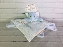 Blankets and Beyond Elephant Blue White Baby Security Blanket Lovey Plush Stars - $31.18