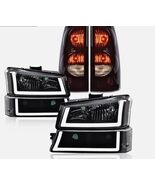Fit For Silverado 2003-2007 LED DRL Black Housing Headlights + Tail Ligh... - $135.10 CAD