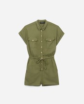 The Kooples Jeans Combishort Romper Playsuit Khaki ( 1 ) - £102.85 GBP