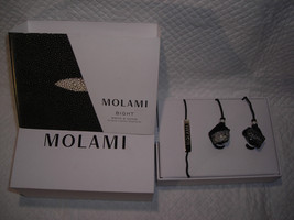 Molami Bight Black &amp; Silver Real Stingray Leather Earphones NIB - £28.15 GBP