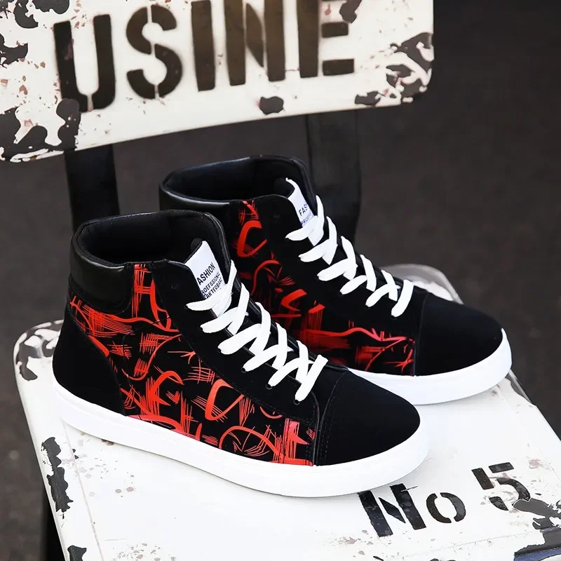 Woman Sneakers Version of High-top Shoe Student Men Shoe Casual All-match Canva  - £28.68 GBP
