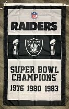Oakland Raiders 3x Super Bowl Championship Flag 3x5 ft Sports Banner Ver... - $18.99