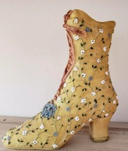 Vintage Collectible Shoe Large Polyresin High Buttoned Boot Floral Design - £17.65 GBP