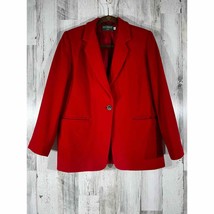 Harvé Benard Womens Blazer Wool Cashmere Blend Red Size 4 Petite - £16.23 GBP