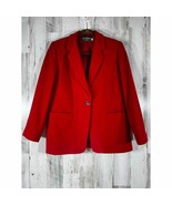 Harvé Benard Womens Blazer Wool Cashmere Blend Red Size 4 Petite - £16.23 GBP