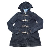 Special A Jacket Womens S Blue Long Sleeve Toggle Denim Hoodie Duffle Coat - £30.56 GBP