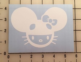 Deadmau5 Hello Kitty 5&quot;&quot; Wide White Vinyl Decal Sticker New - £9.33 GBP
