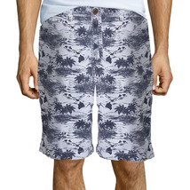 Arizona Shorts Khaki Men&#39;s Size 30 Knee Hit Bermuda Blue Tropical White Cotton - £10.88 GBP