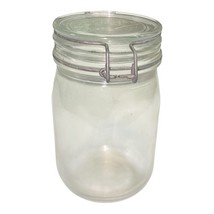 Le Parfait Super Jar 7" Tall Wire Bail Glass Canister France 3.5" Base Vtg Quart image 4