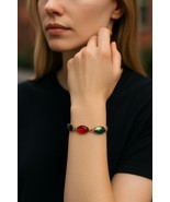 Vintage Swarovski Multi Color Gold Tone Bracelet Size 8” - $467.10 MXN