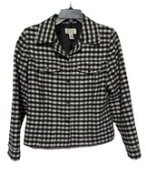 Talbots Black &amp; White Checks Wool Blend Jacket Lined Size 6P - $39.57