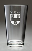 McKenna Irish Coat of Arms Pint Glasses - Set of 4 (Sand Etched) - £54.23 GBP