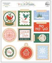 Pinkfresh Wood Accent Stickers-Holiday Dreams PF215223 - $14.53