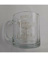 Coffee Mug Cup Clear Glass Being A Mom Is My Cardio Mother&#39;s Day Gift - $14.85