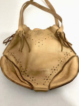 Soft leather boho hippie VTG purse shoulder bag with attached wallet - $33.66 CAD