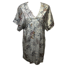 Twinkle By Wenlan Womens Dress Multicolor Floral Pleats Short Sleeve 100% SILK 0 - £23.79 GBP