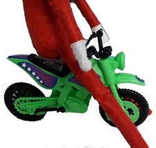 Elf Doll TOY MOTORCYCLE DIRT BIKE SCOOTER Holiday Biker Prop Novelty Cak... - £4.48 GBP