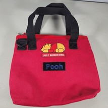 Disney Winnie the Pooh Tote Bag Just Wondering Red Size 10&quot; x 8&quot; - £8.80 GBP