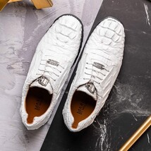 Kratos Genuine caiman Crocodile Fashion Sneaker White image 6