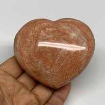0.58 lbs, 2.8&quot;x3.2&quot;x1.4&quot;, Pink Peach Moonstone Heart Crystal Polished, B31003 - £16.59 GBP