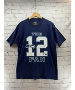 Seattle Seahawks The 12th Fan T-Shirt Mens Sz M Medium Dark Blue Tee Shirt - £11.42 GBP