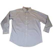 George Shirt Mens 17 1/2 Blue White Pin Stripe Button Up Formal Academia... - $242.13 MXN