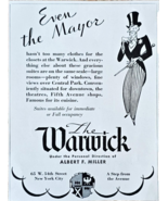THE WARWICK-CENTRAL PARK NYC-1931 VTG Print Ad-MAYOR HOTELS-ALBERT MILLE... - €10,58 EUR