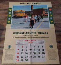 Osbourne Kemper Thomas 1958 Sample Wall Calender Cincinnati Safety Alway... - $44.68