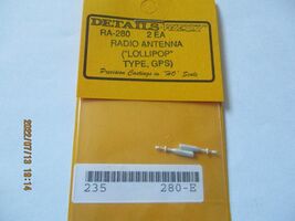 Details West # RA-280 Radio Antenna Lollipop Type, GPS. 2 Each HO-Scale - $17.36 MXN