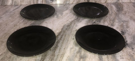 Dessert Snack Appetizer 7 3/4”Black Plates-Set Of 4 Royal Norfolk-NEW-SHIP N24HR - $49.38