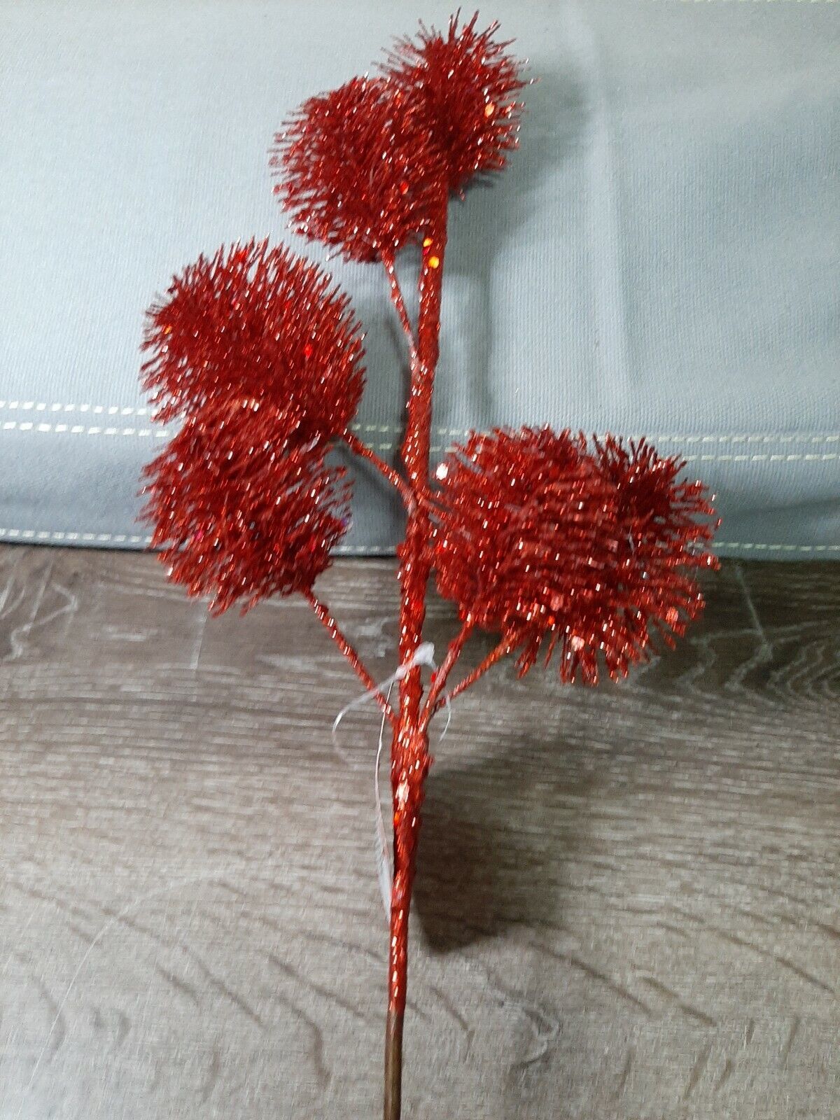 (1) December Home Red Glittery Tree Pick-BRAND NEW-SHIPS N 24 HOURS - $10.00