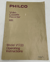 Philco V1720 VCR VHS Video Cassette Recorder Owners Manual Vintage - £9.60 GBP