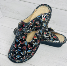 Alegria By PG Lite 7 Patent Leather Butterfly Shoes Buckle Clogs Mules  ... - $89.99