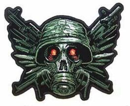 GAS MASK EXPLOSION EMBROIDERED PATCH P6543 biker new iron on patches SKU... - $13.59