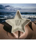RAE DUNN “USA&quot; White W/ Black Letters Star Dish Bowl Fourth Of July NEW  - £17.53 GBP