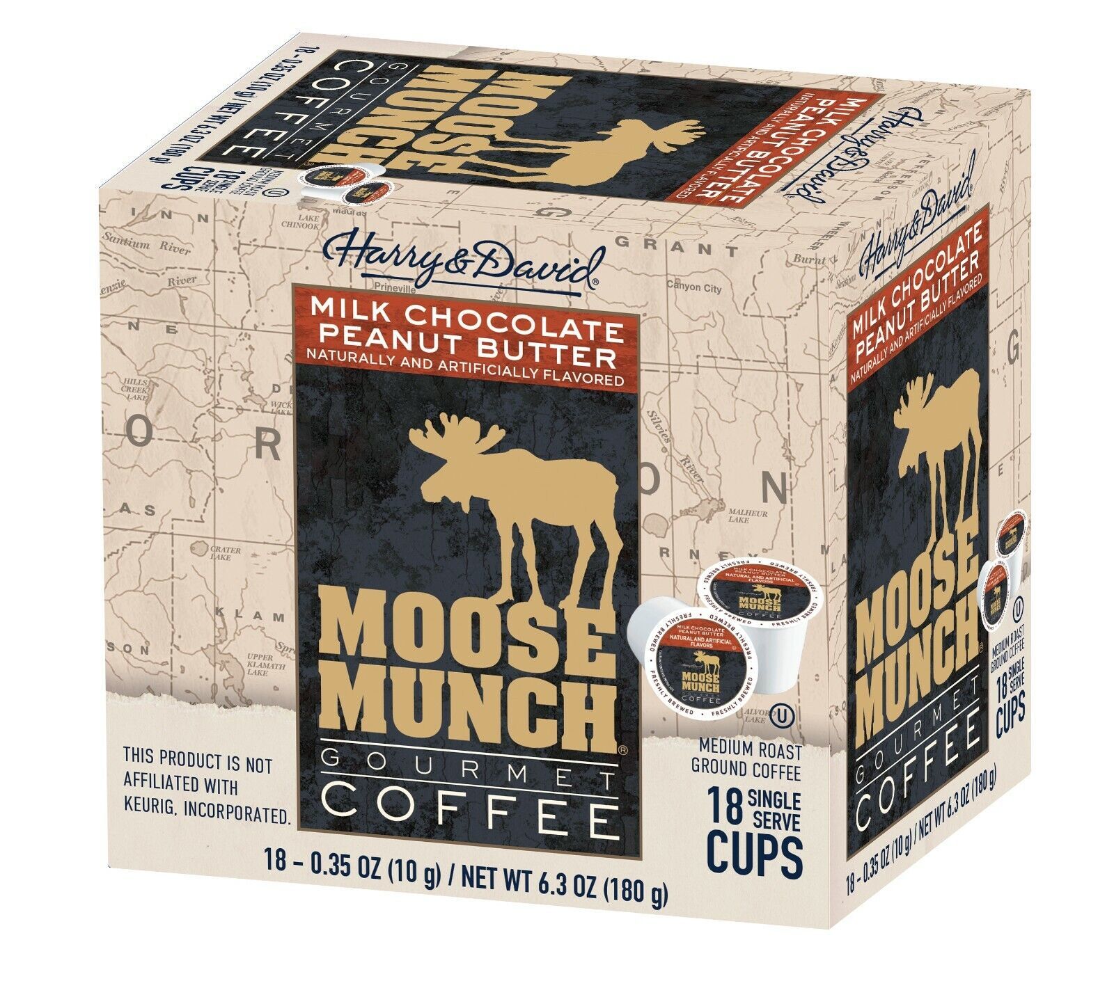 Moose Munch by Harry &amp; David, Milk Chocolate Peanut Butter, 18 Single Se... - $14.99