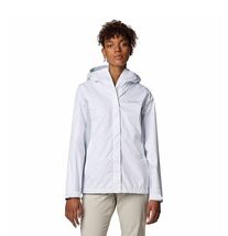 Columbia Women’s Thermal Coil Jacket White &amp; Gray Size L Waterproof Rain... - $53.09