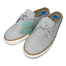 Margaritaville Womens Blue Striped Canvas Slip On Shoes Knot Mule Sneake... - £37.47 GBP