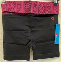 ShoSho Sho Active Shorts Women’s, L/XL, Black w. Pink/Black Print Waist Band NWT - £10.30 GBP