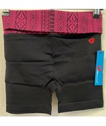 ShoSho Sho Active Shorts Women’s, L/XL, Black w. Pink/Black Print Waist ... - £10.30 GBP